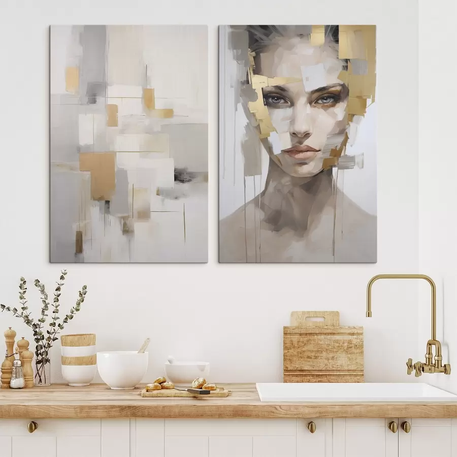 fotótapéta Modern absztrakció és egy női portré m30436