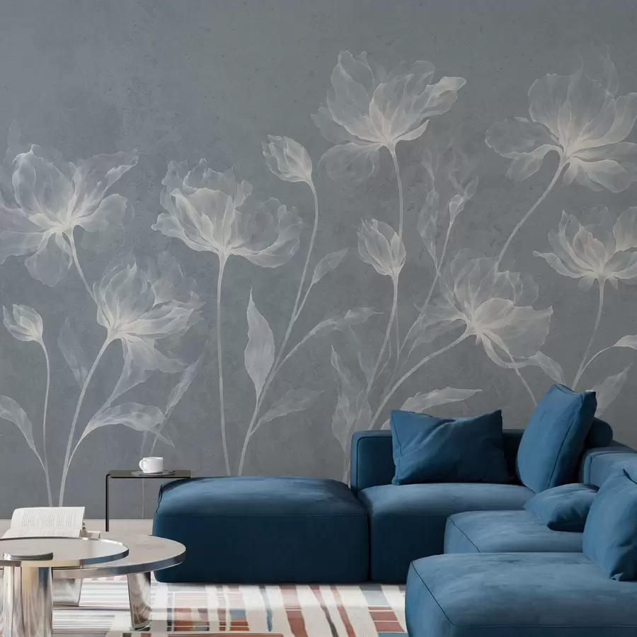 fotószőnyeg Elegáns, légies virágok, áttetsző, réteges szirmokkal, hosszú, finom száron w05579v2