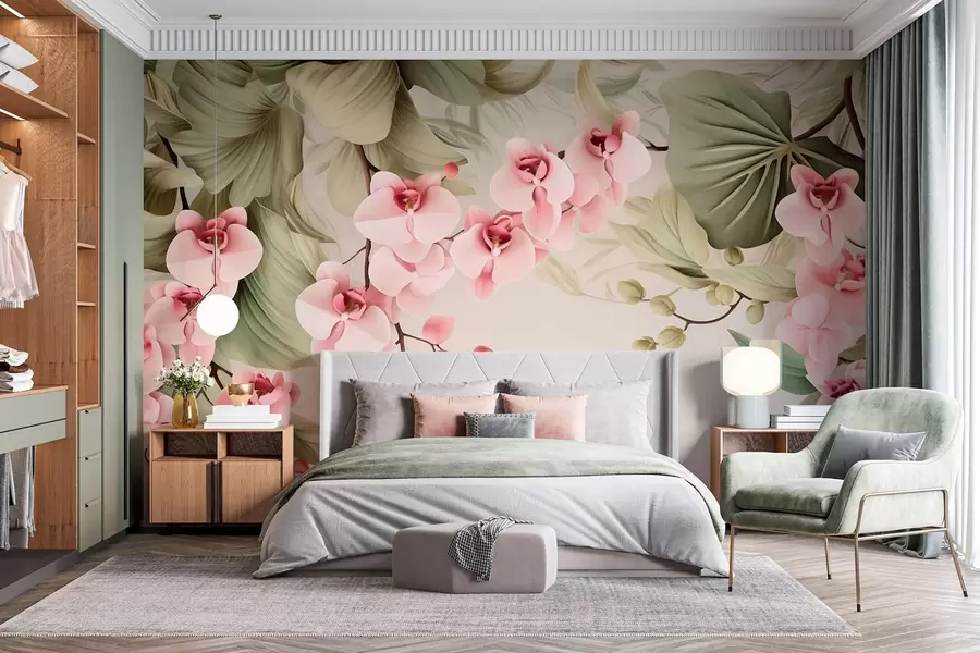 fotószőnyeg Orchideák, függő virágok w05619