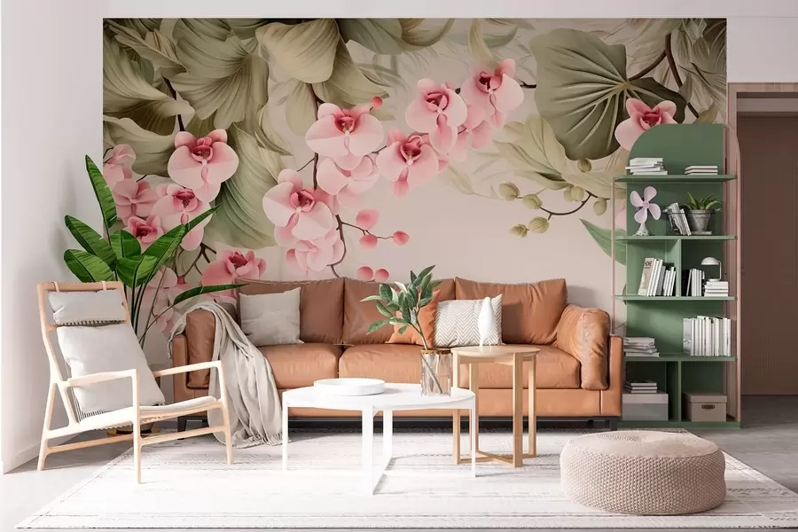 fotószőnyeg Orchideák, függő virágok w05619