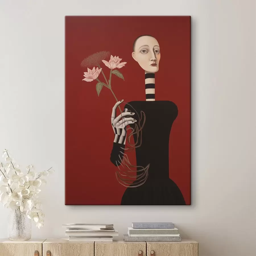 fotótapéta Stilizált női portré virágokkal s49190