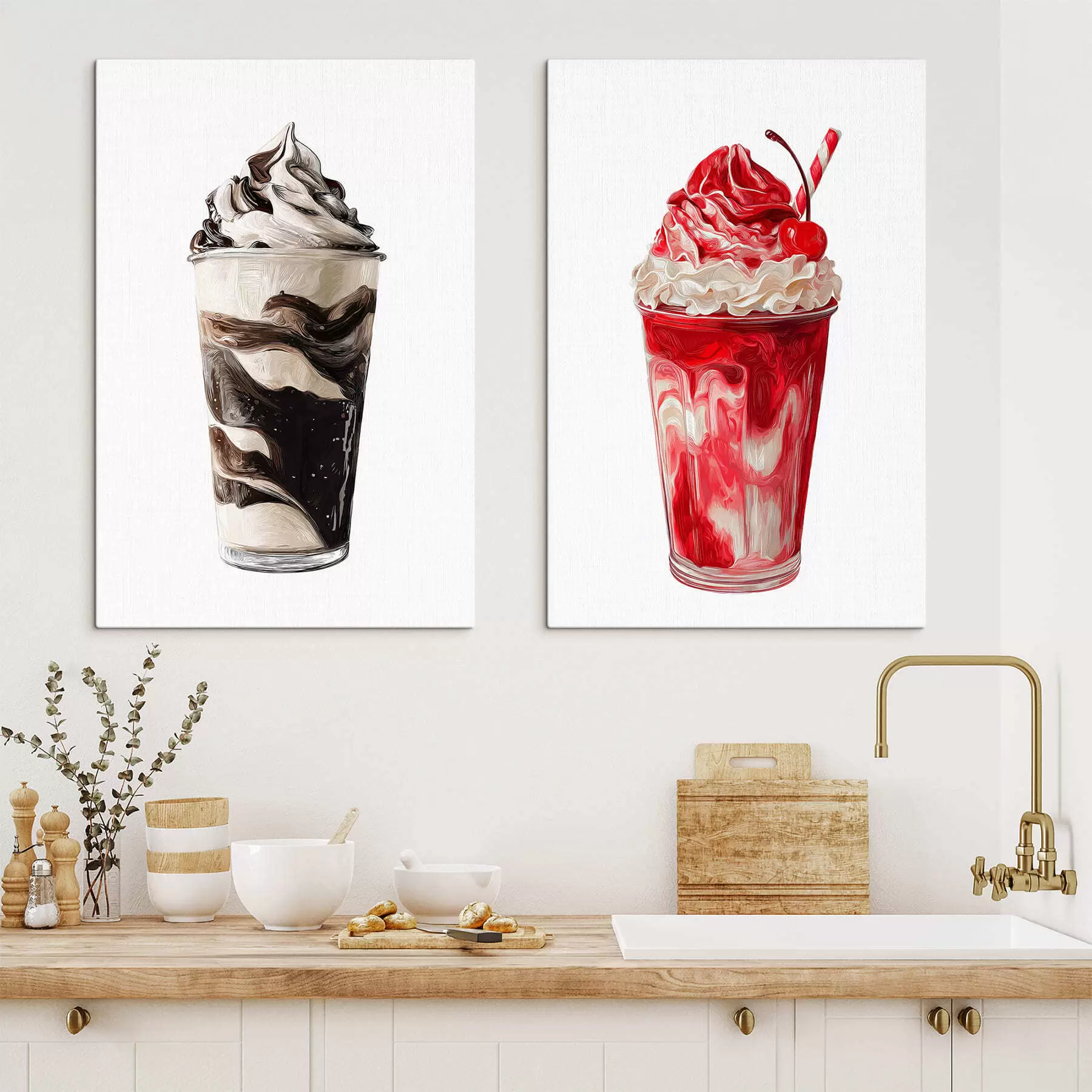 fotótapéta Desszert-milkshake-kettős m30504