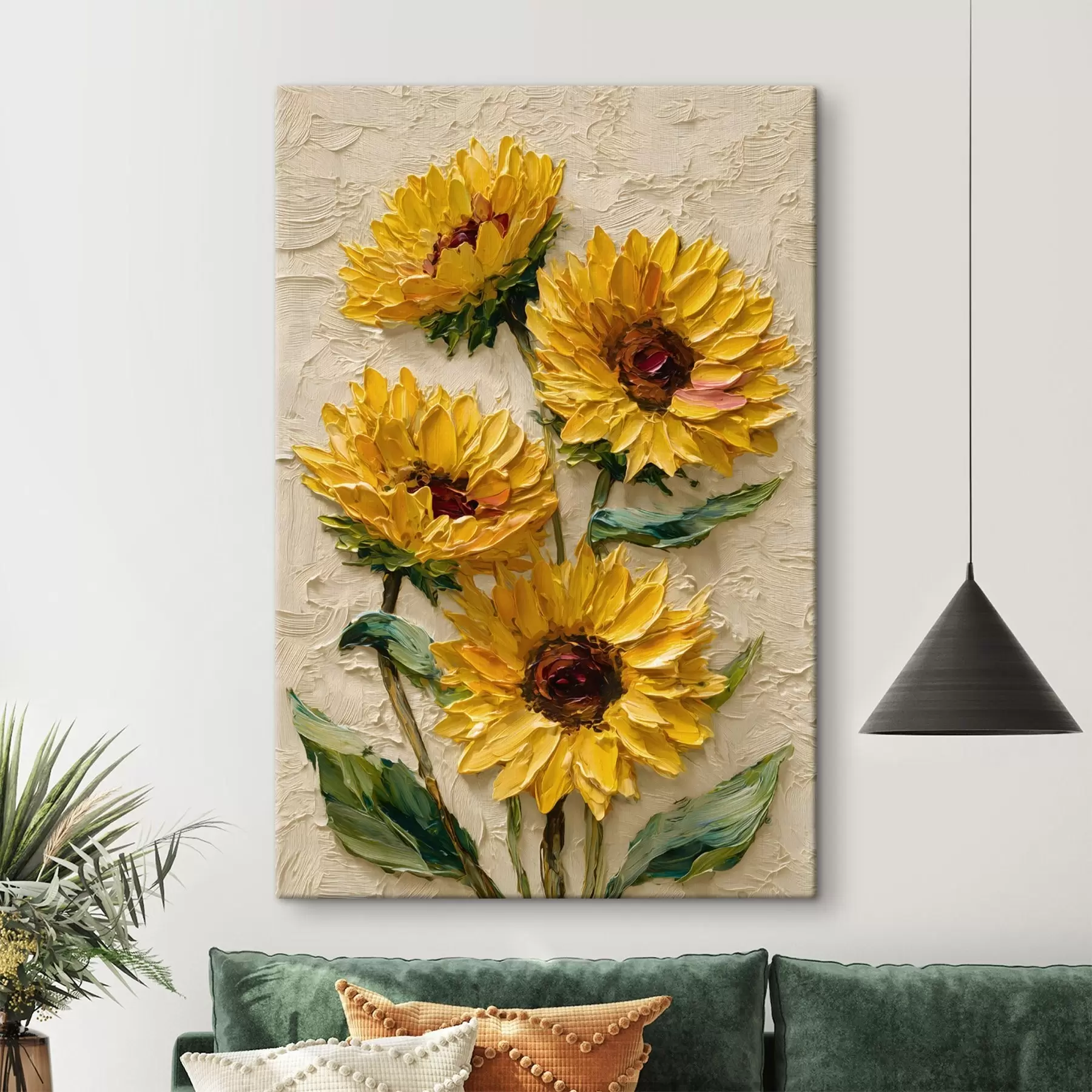 fotótapéta Dús napraforgók impasto stílusban s49232