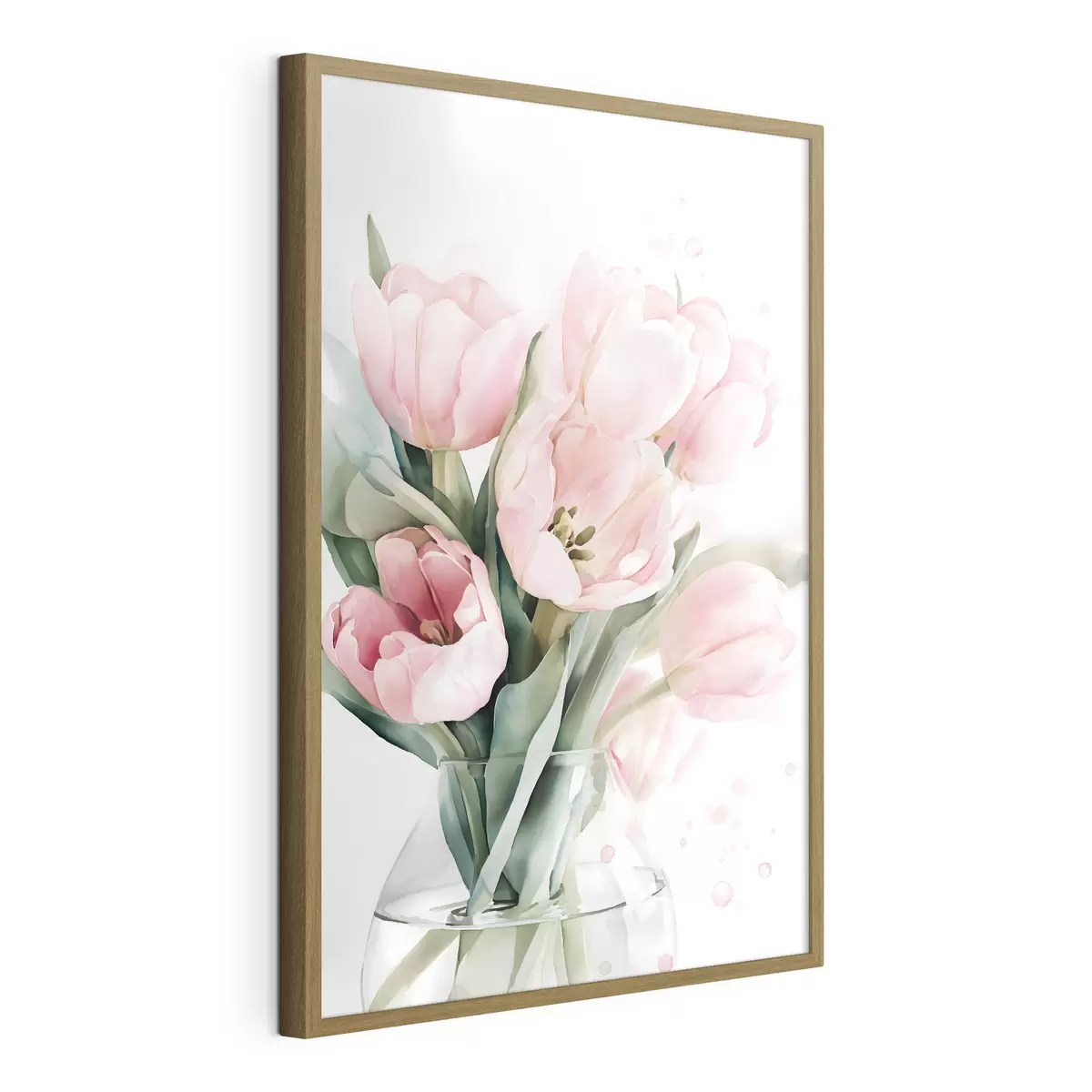 Plakát a sziklán Finom rózsaszín tulipánok akvarell stílusban f49225