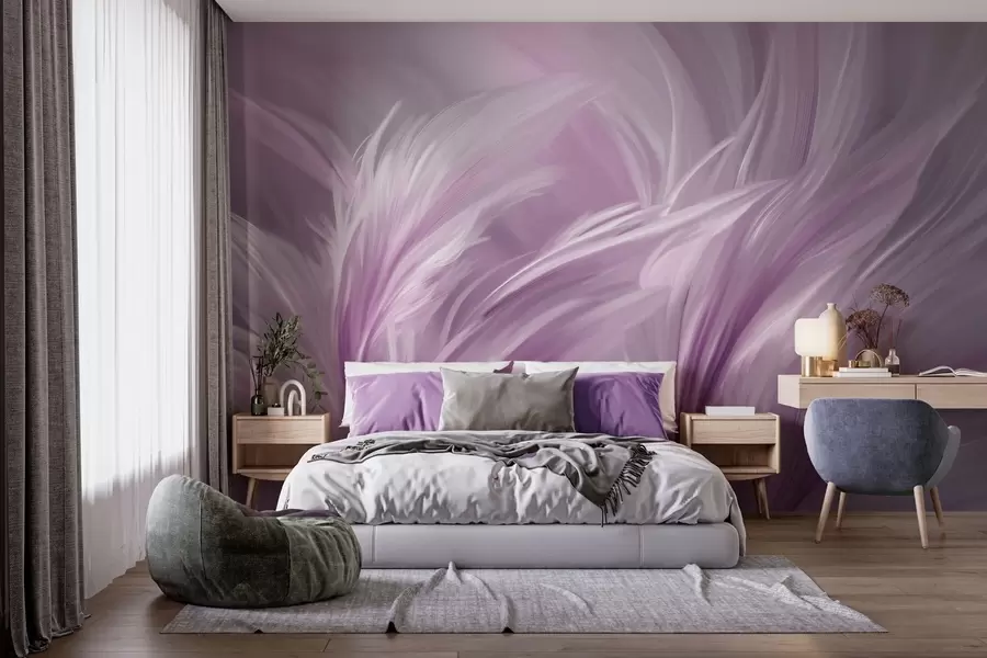 fotószőnyeg Elegáns tollak lila árnyalatokban w05658v2