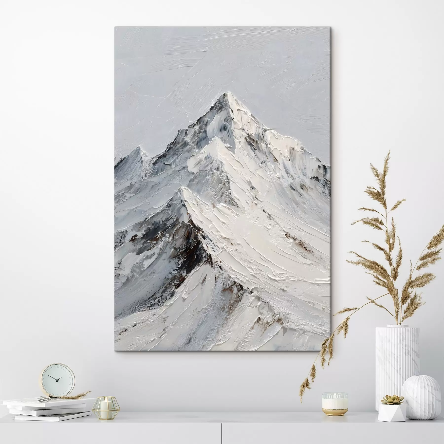 fotótapéta Hófedte hegyek impasto stílusban s49460