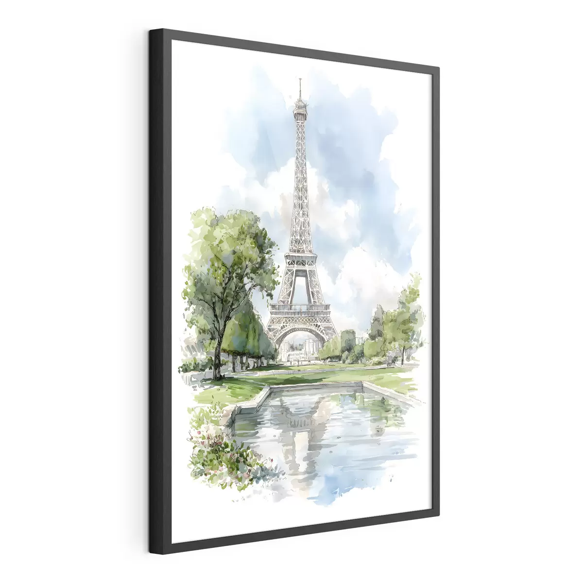 Plakát a sziklán Az Eiffel-torony akvarell stílusban f49424