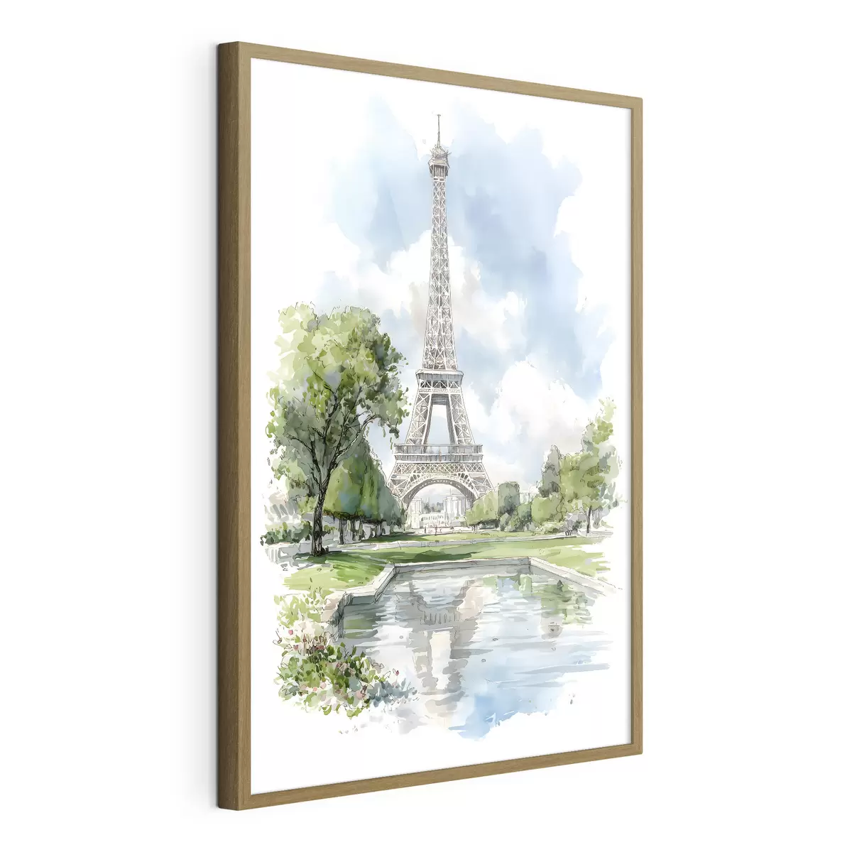Plakát a sziklán Az Eiffel-torony akvarell stílusban f49424