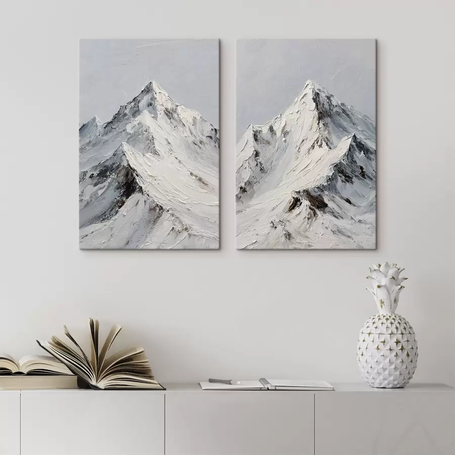 fotószőnyeg Hófedte hegyek impasto stílusban m30589