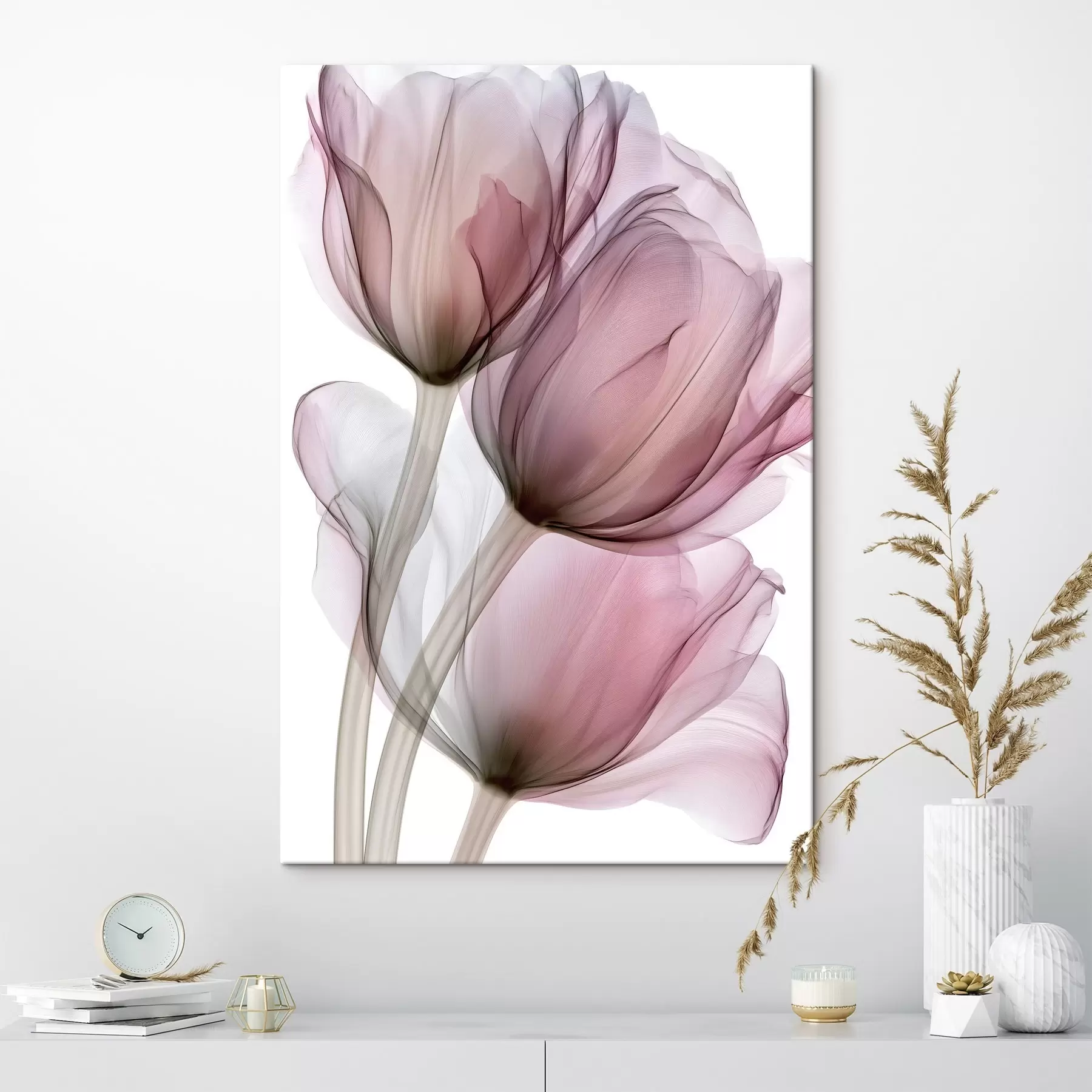 fotótapéta elegáns, félig átlátszó tulipánok s49564