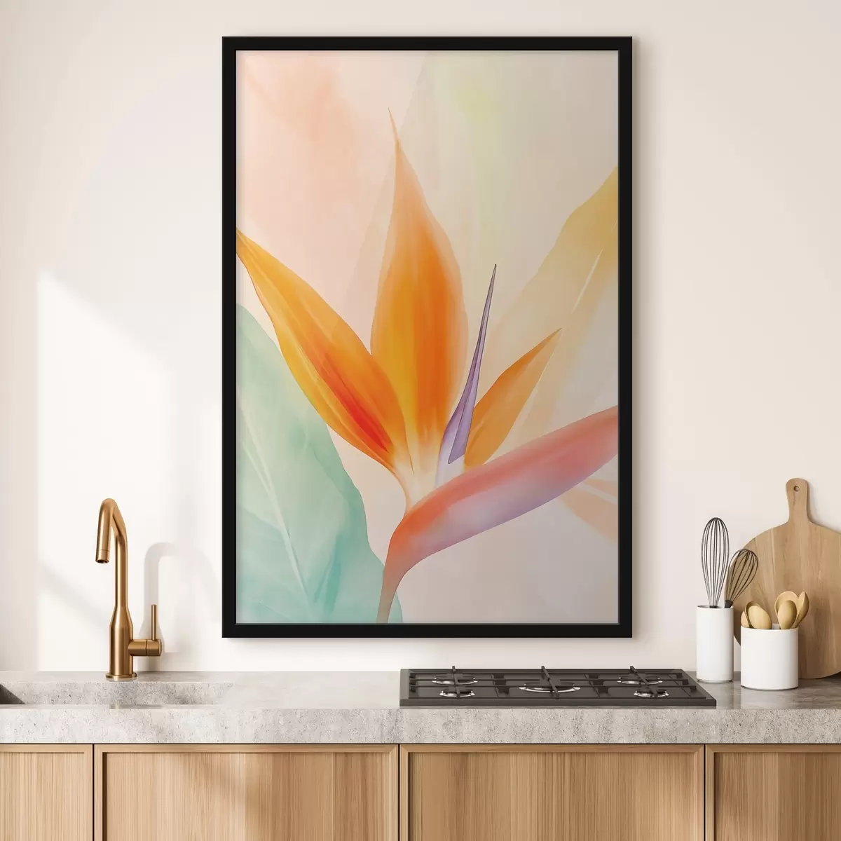 Plakát a sziklán Trópusi strelitzia virág f49379