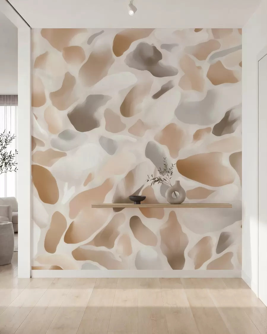 fotószőnyeg Természetes terrazzo-textúra világos árnyalatokban w09933