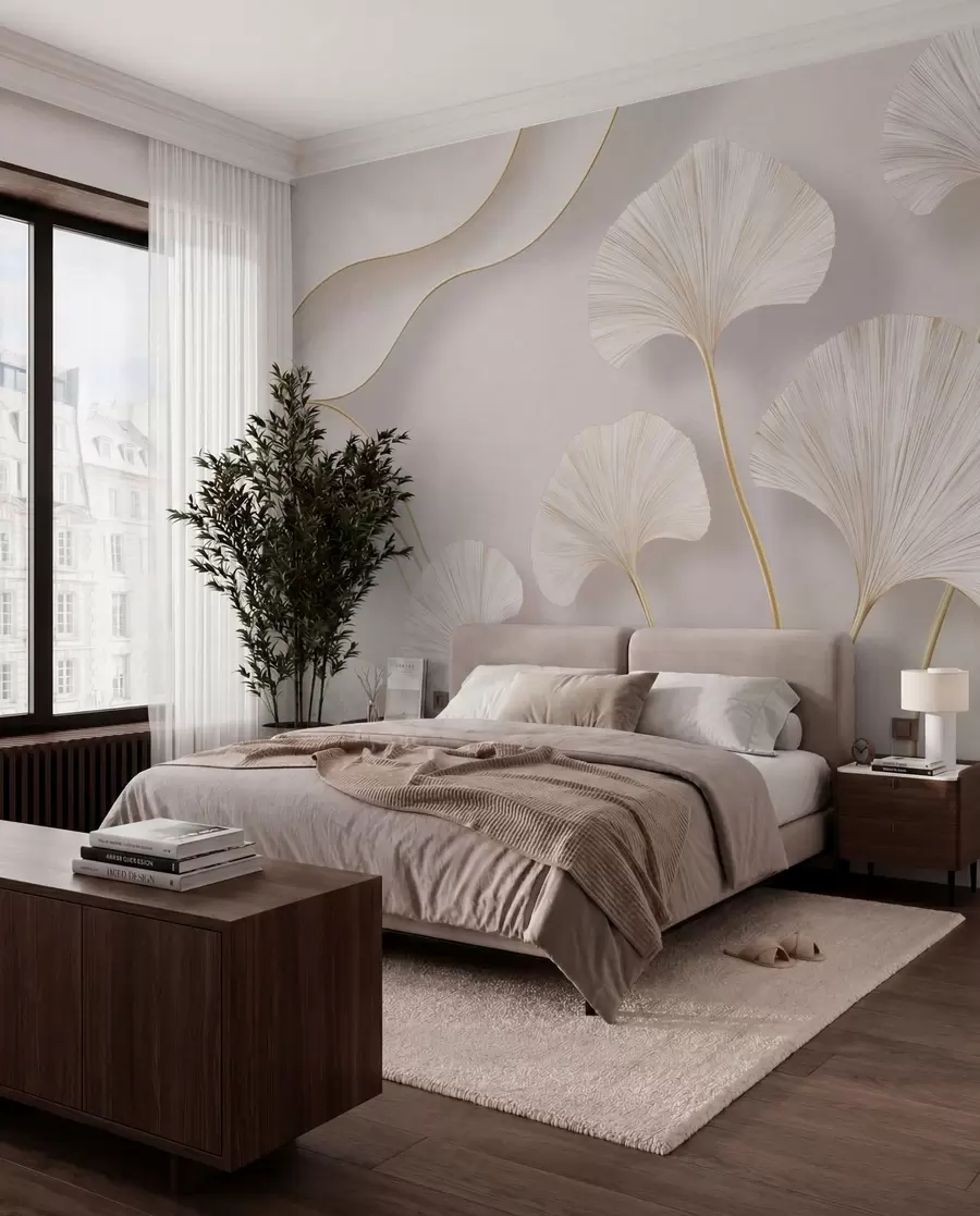 fotószőnyeg Elefántcsontszínű ginkgo w05734