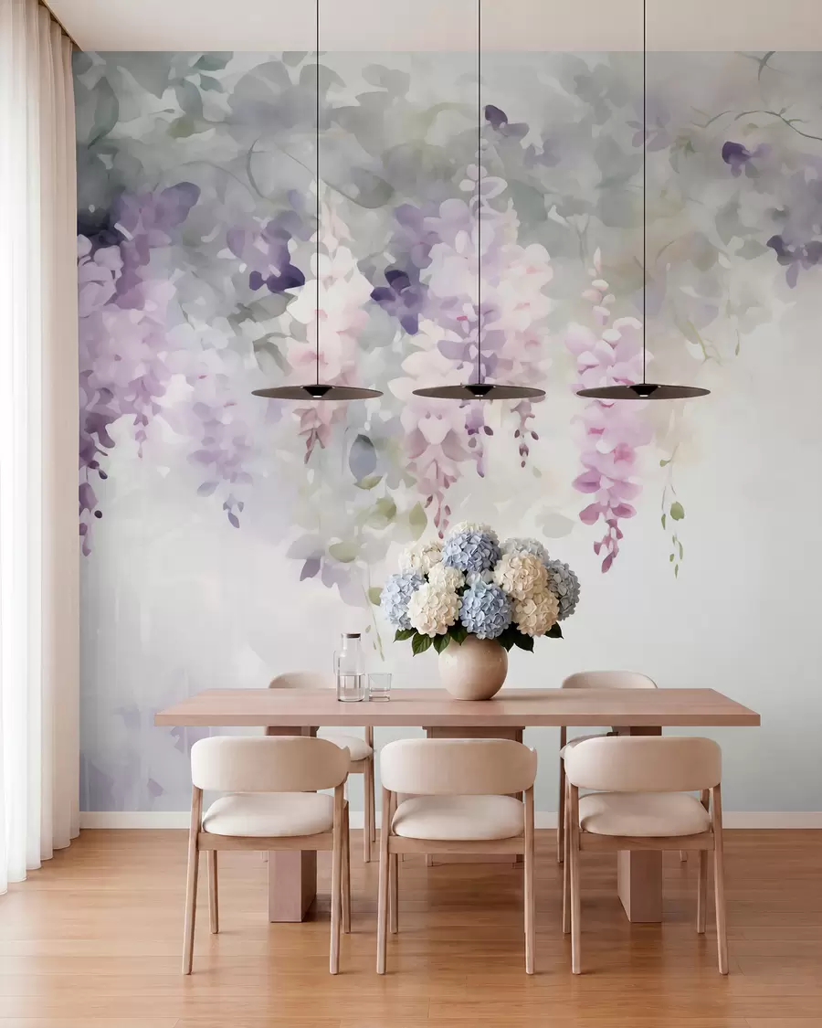 fotószőnyeg Lelógó wisteria-virágok w05795