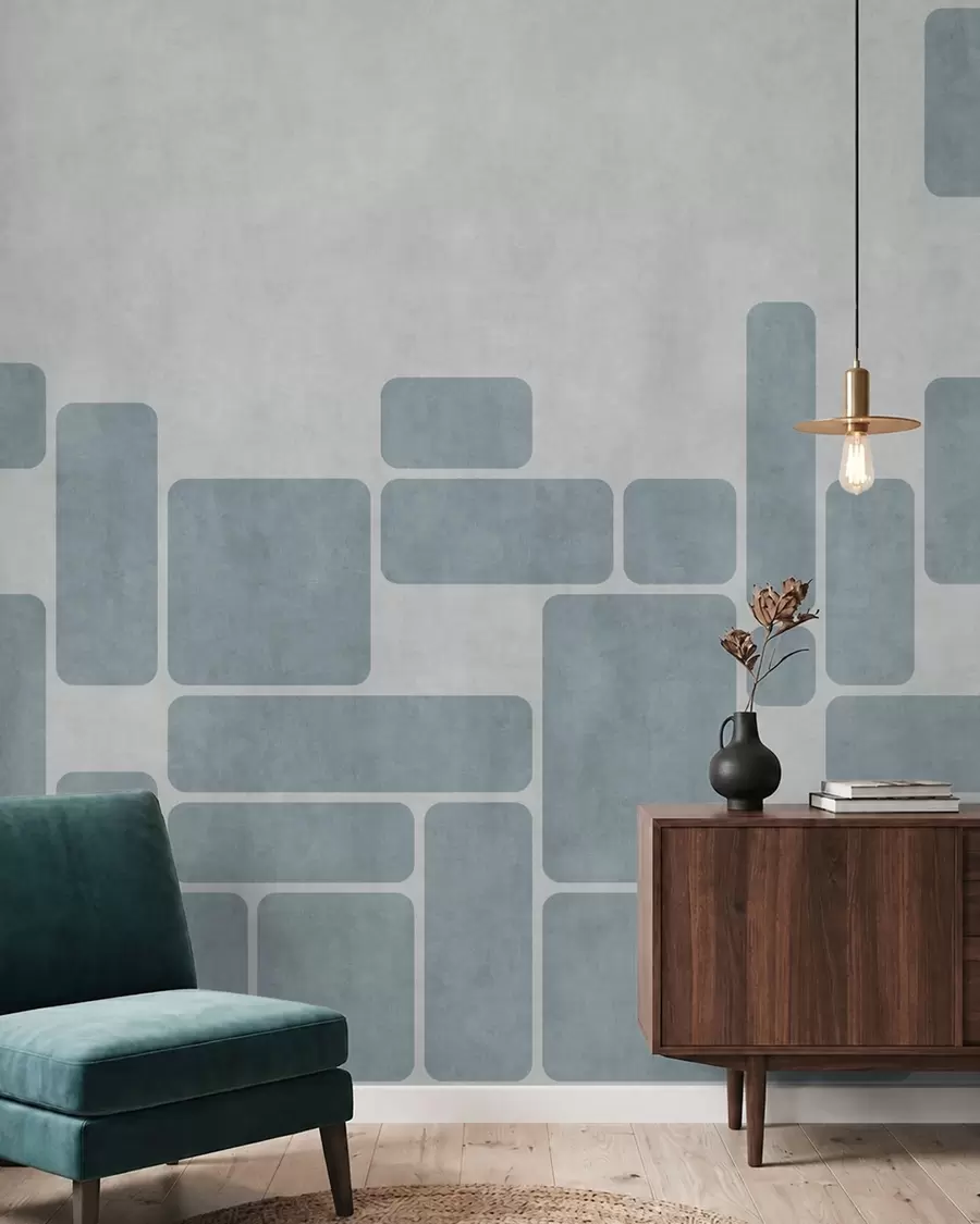 fotószőnyeg Geometrikus minta világoskék árnyalatokban w05141v2