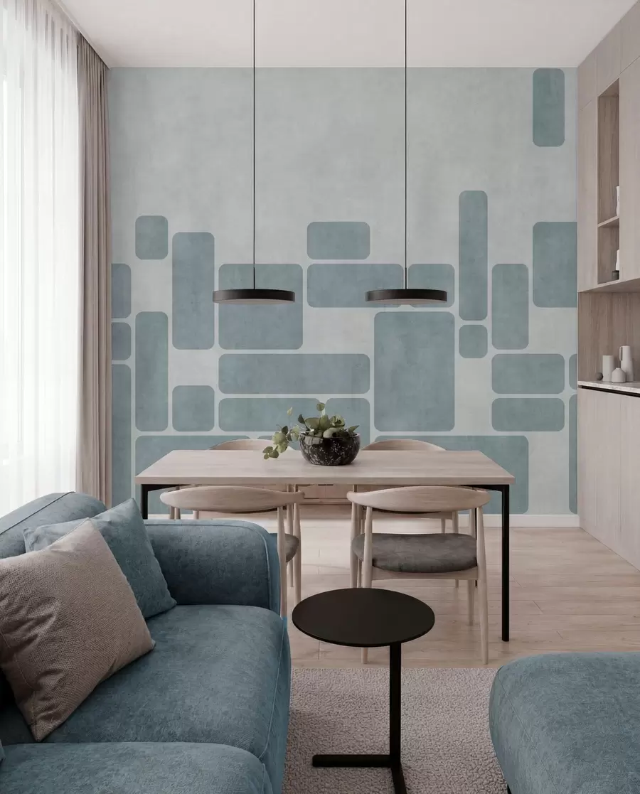 fotószőnyeg Geometrikus minta világoskék árnyalatokban w05141v2