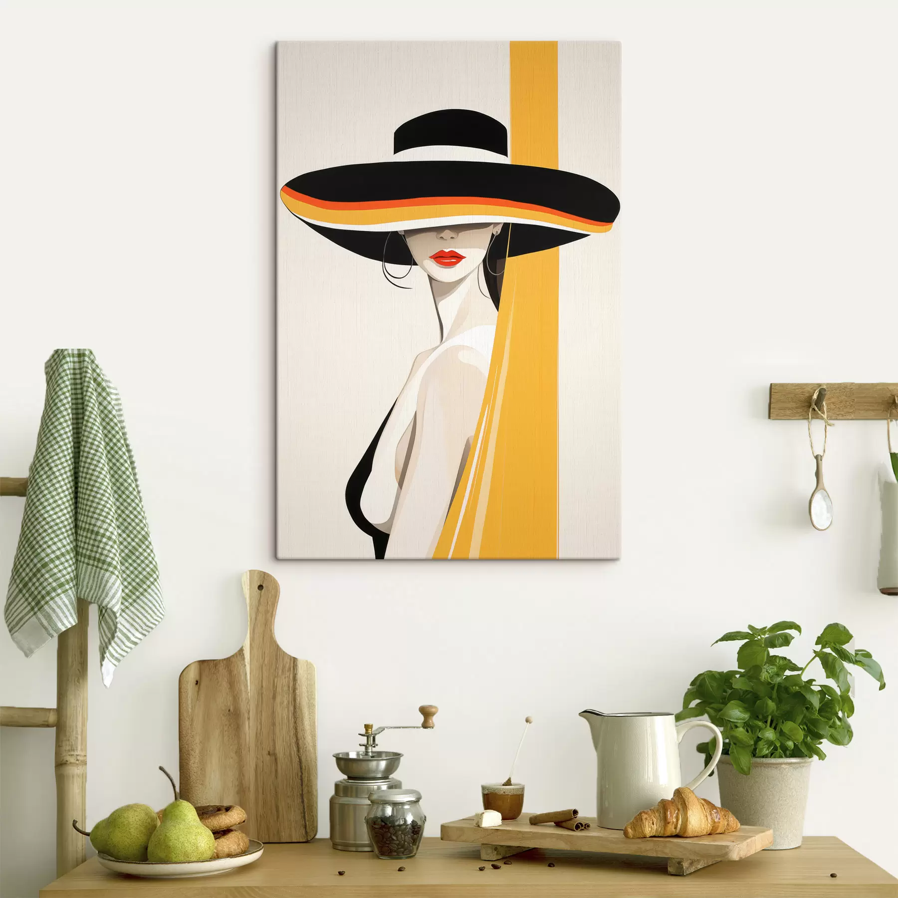 fotótapéta Lány kalapban s50236