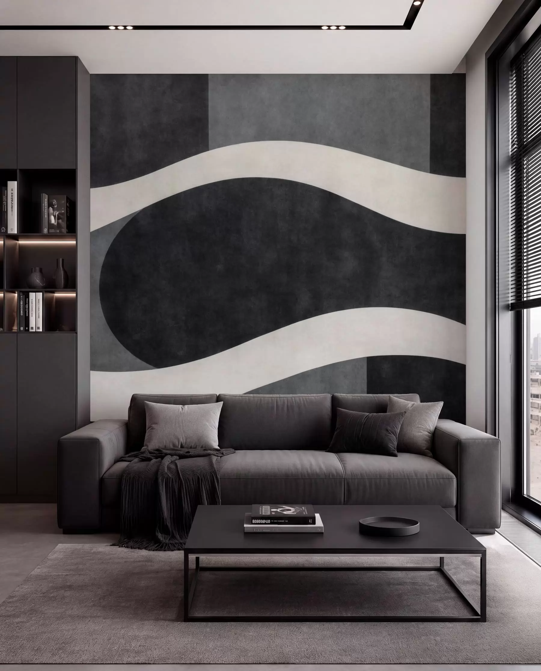 fotószőnyeg Grafitszürke hullámok w05854