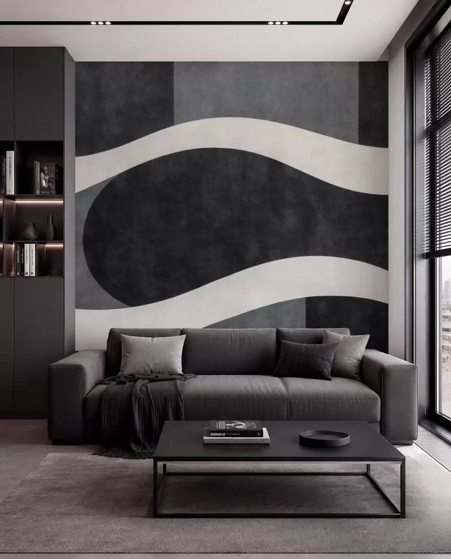 fotószőnyeg Grafitszürke hullámok w05854