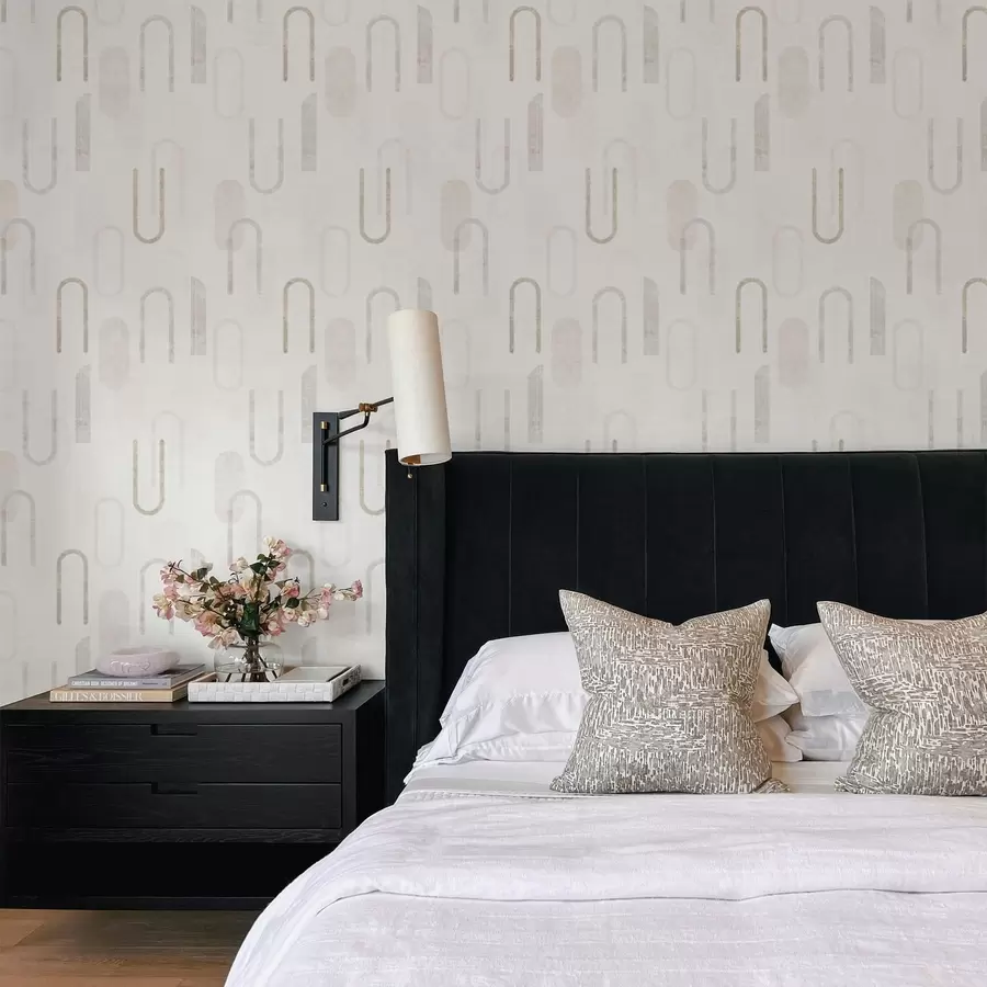 fotószőnyeg Könnyed geometrikus mintázat bézs ívekkel a01256