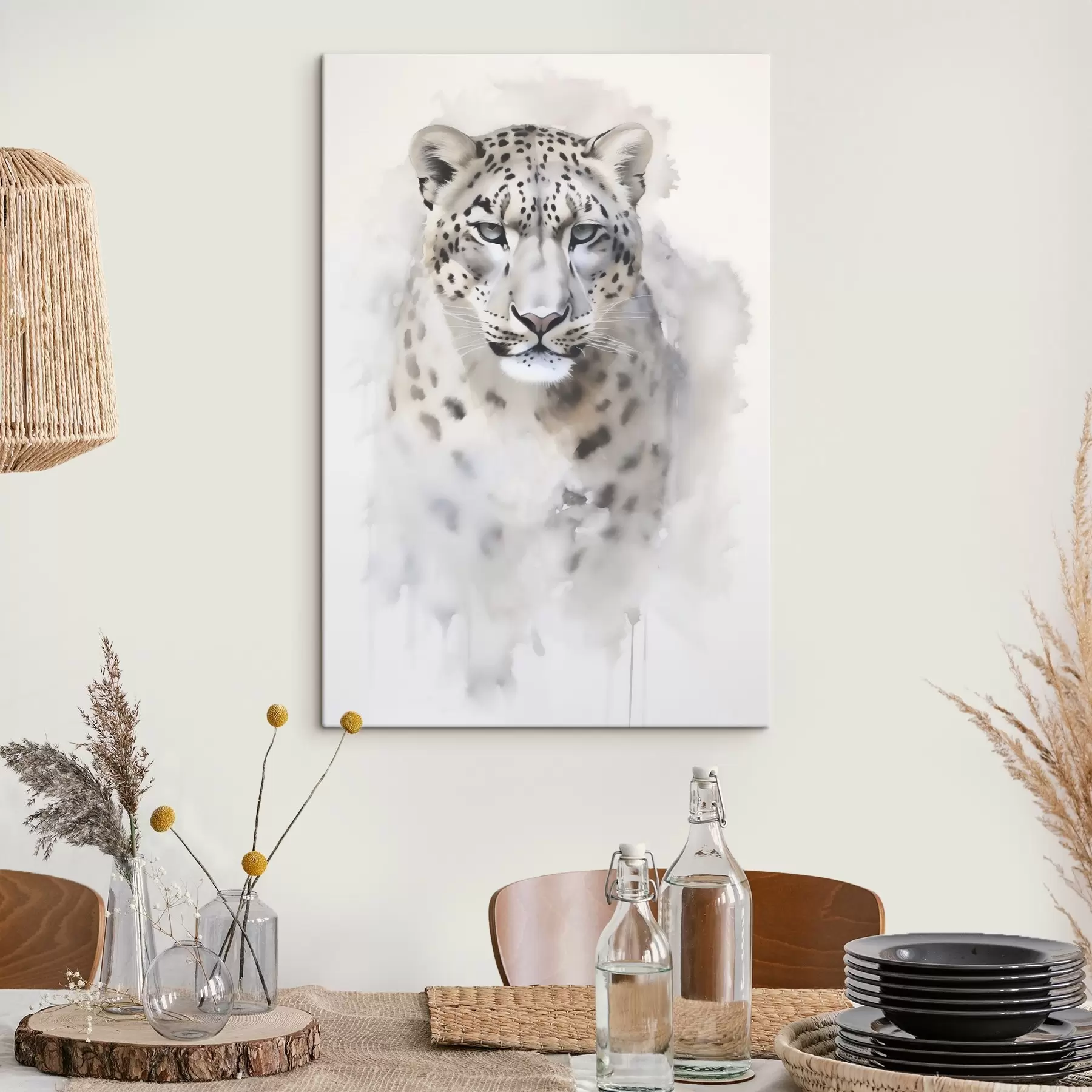 fotótapéta Leopárdportré, festményutánzat s50412