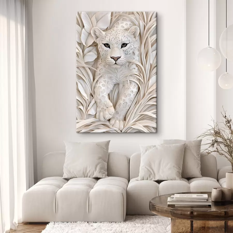 fotótapéta Egy leopárd dombormű stílusban s50514
