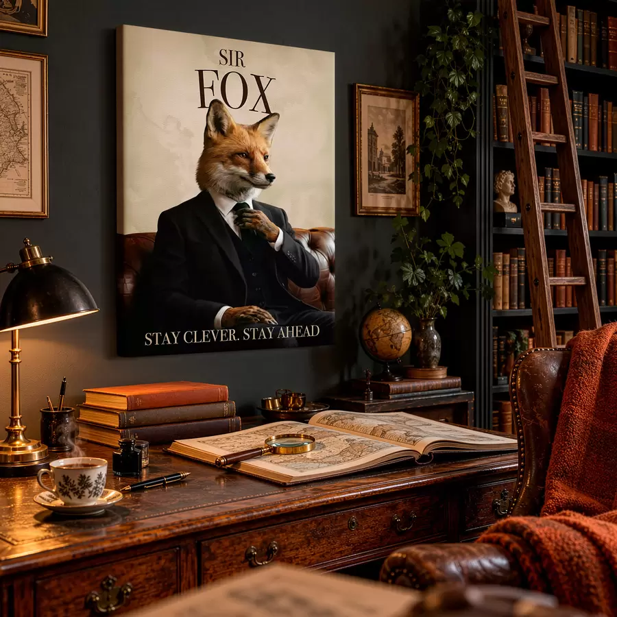fotótapéta Öltönyös leopárd s50507