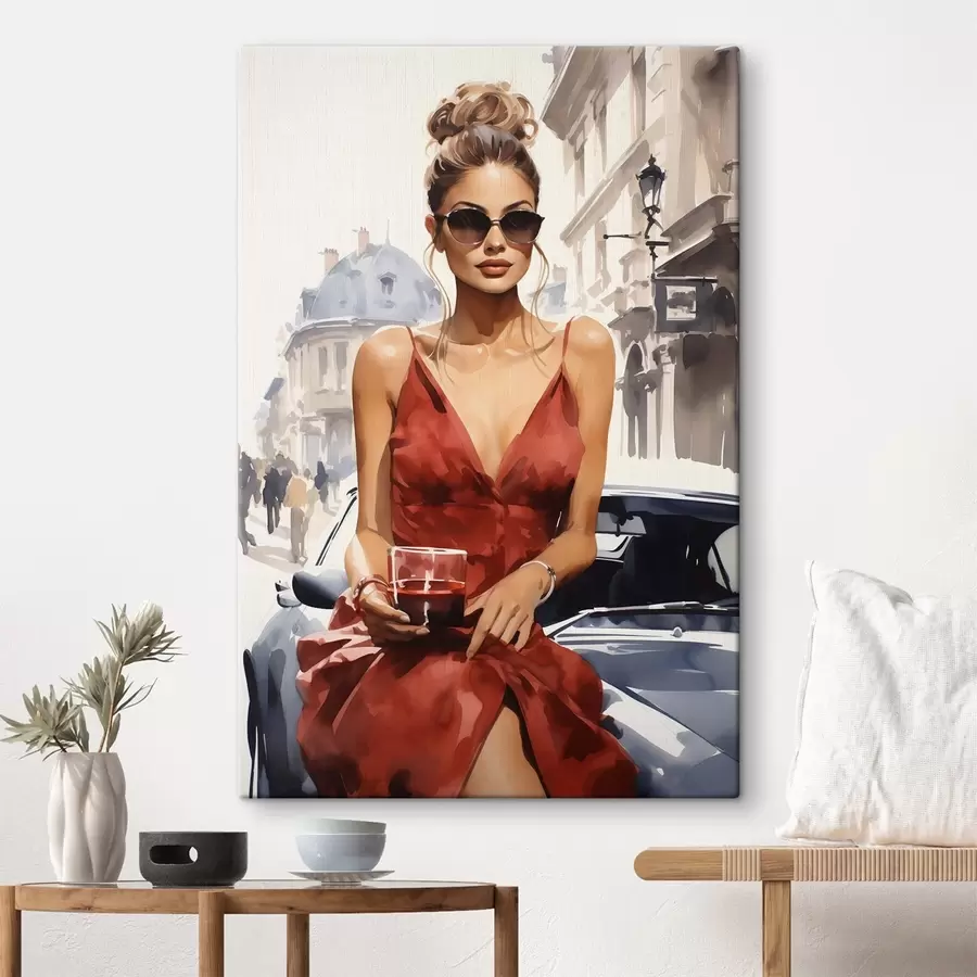 fotótapéta „Woman in Red” – előadja: Convertible s50745