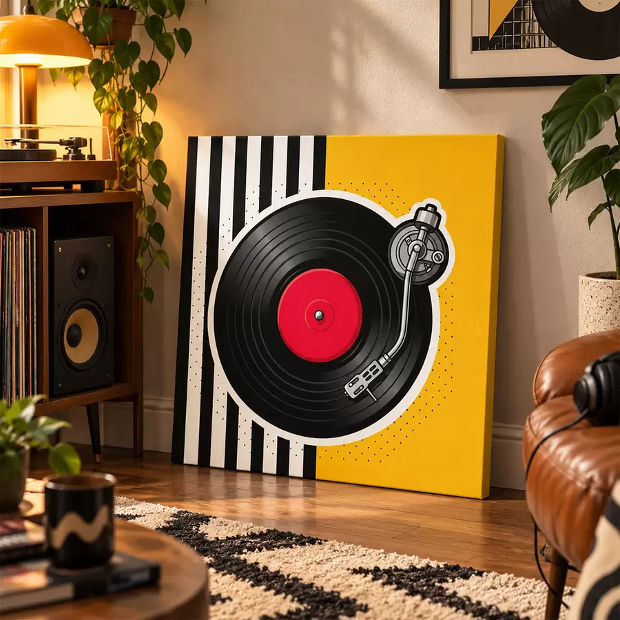 fotótapéta Vinyl hangulat nosztalgikus dallamokhoz s50789