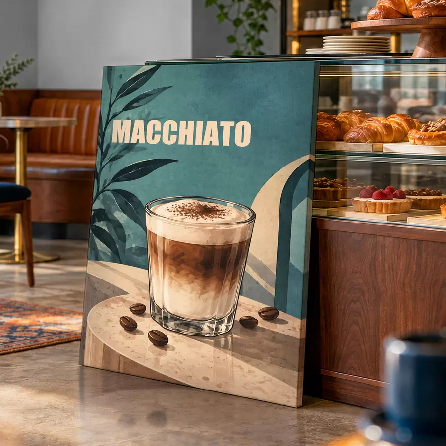 fotótapéta Finom macchiato egy napsütéses napon s50875