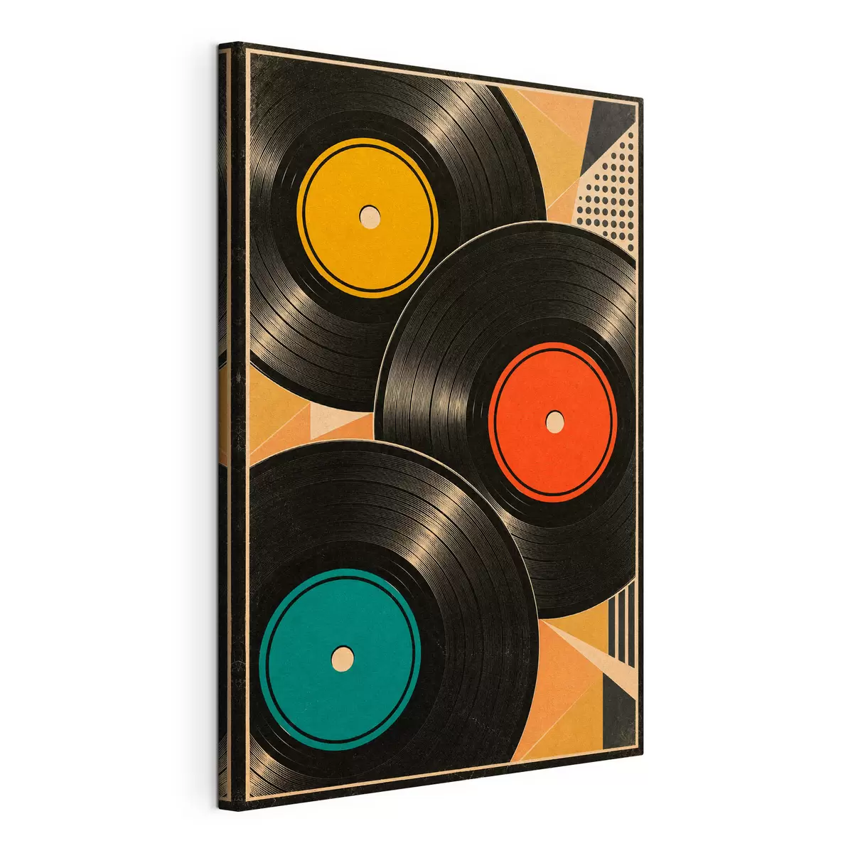 fotótapéta Retro hangulat színes hanglemezekkel s50923