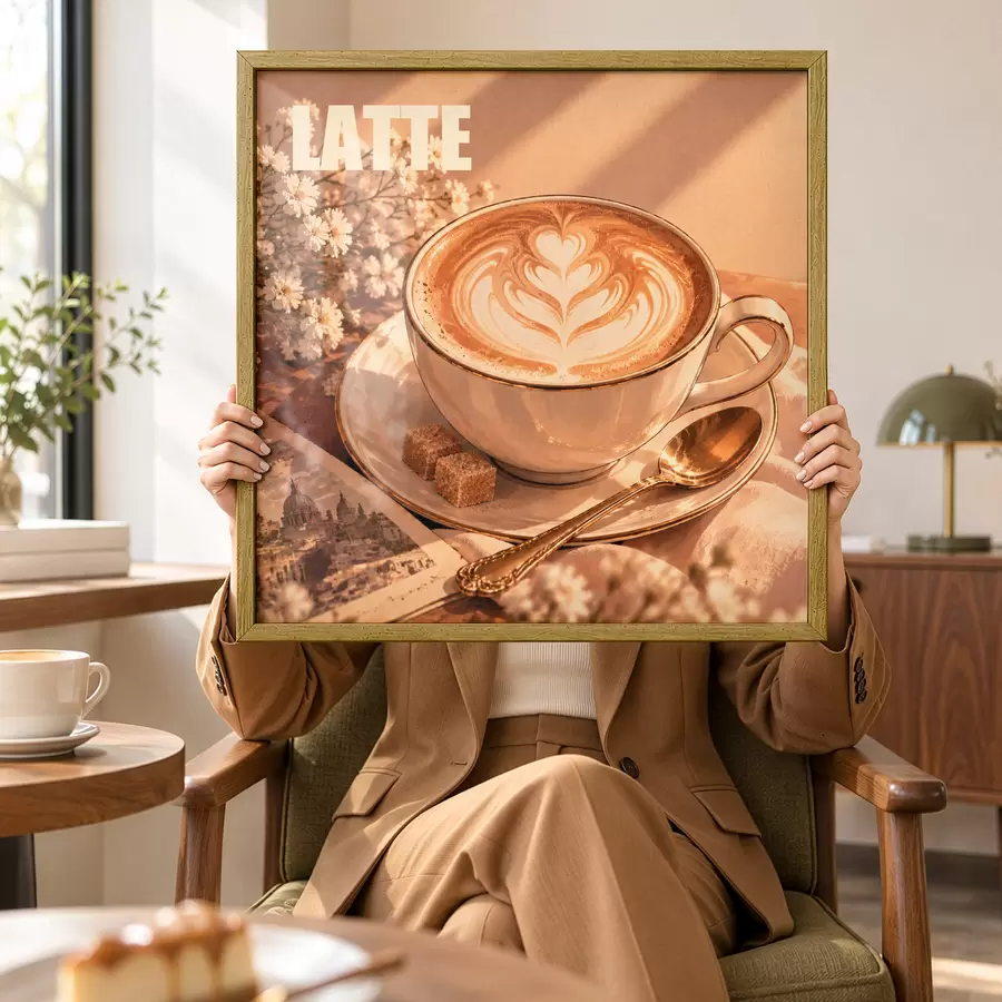 fotószőnyeg Művészien elkészített latte a napsütésben f50873