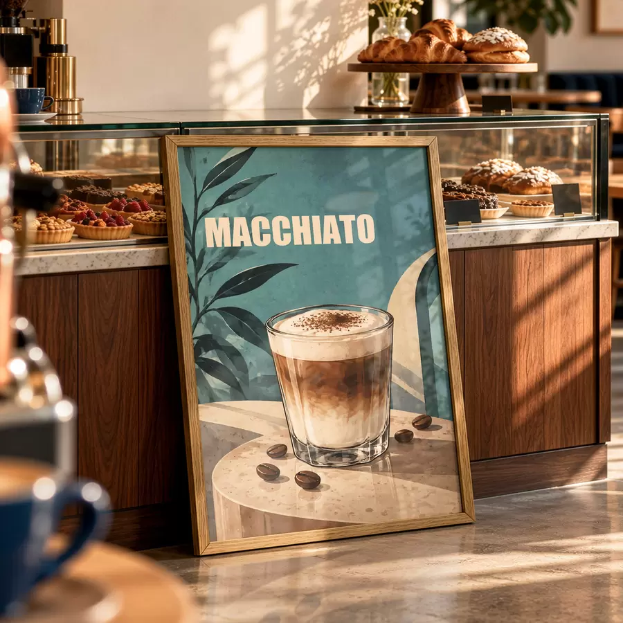 fotószőnyeg Finom macchiato pohárban f50875