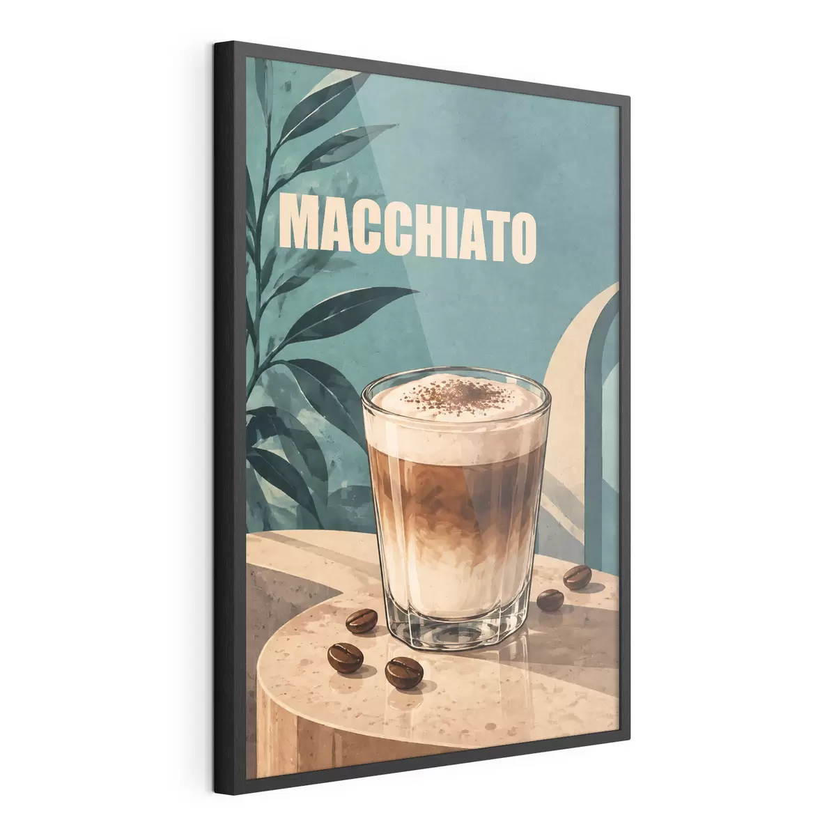 Plakát a sziklán Finom macchiato pohárban f50875