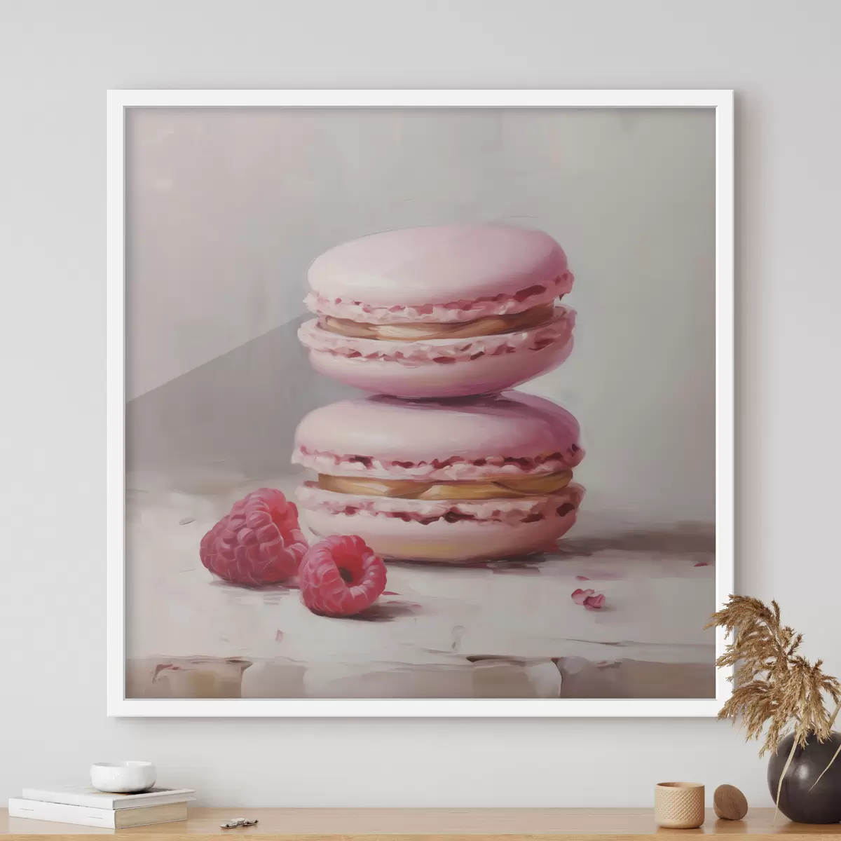 Plakát a sziklán Macaronok és málna, festmény utánzata f51144