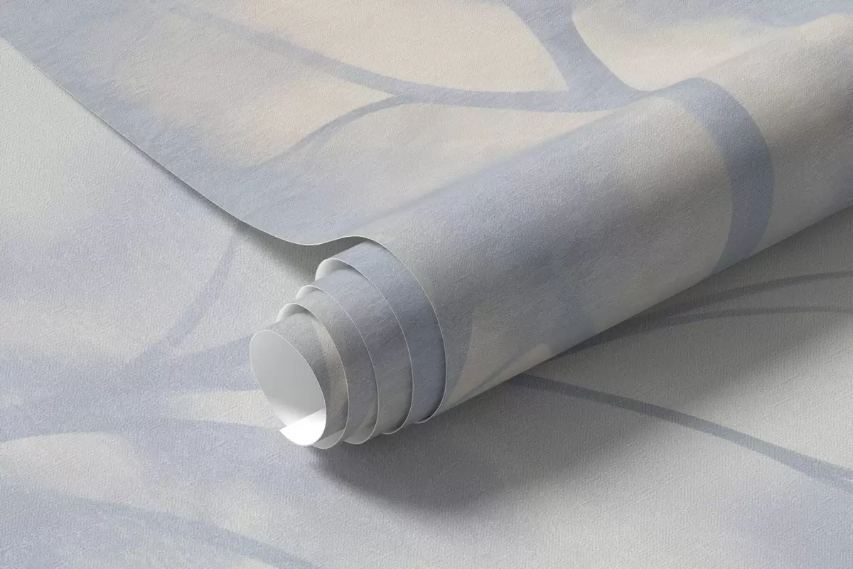 fotószőnyeg Texturált fa ágakkal, halvány krém és világoskék háttérrel, minimalista művészet w10108