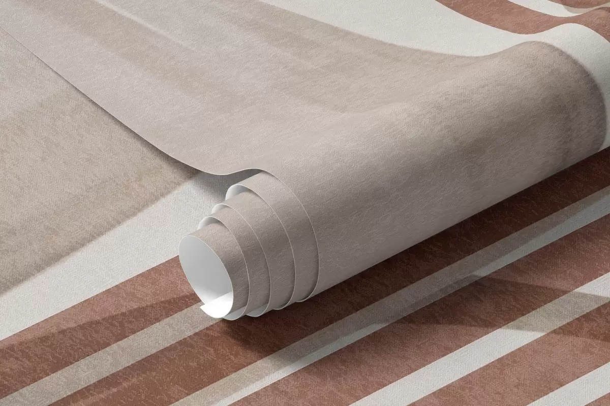 fotószőnyeg Absztrakt kompozíció pálmalevelekkel, geometrikus ívekkel és függőleges csíkokkal w10110
