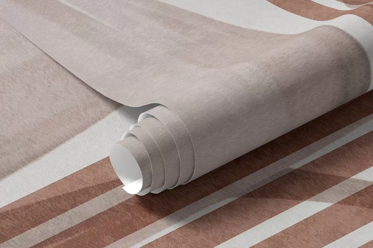 fotószőnyeg Absztrakt kompozíció pálmalevelekkel, geometrikus ívekkel és függőleges csíkokkal w10110v1