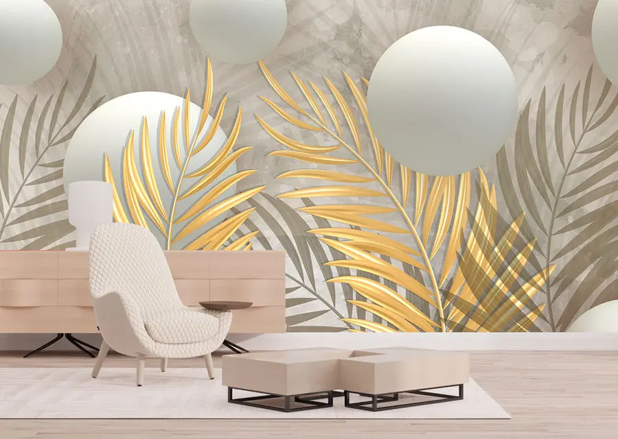 fotószőnyeg Levelek és négyzetek 3d u80467