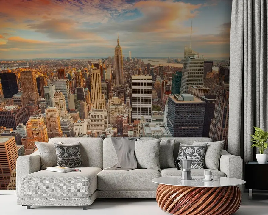 fotószőnyeg Légi kilátás New York naplementére u80529