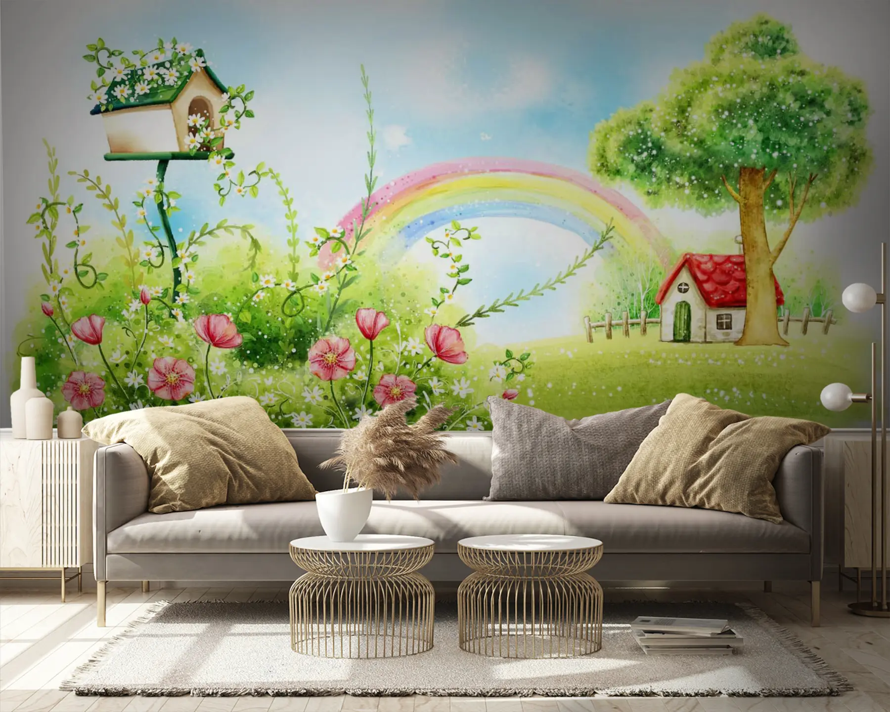 fotószőnyeg Szivárvány, növény és virág u57050