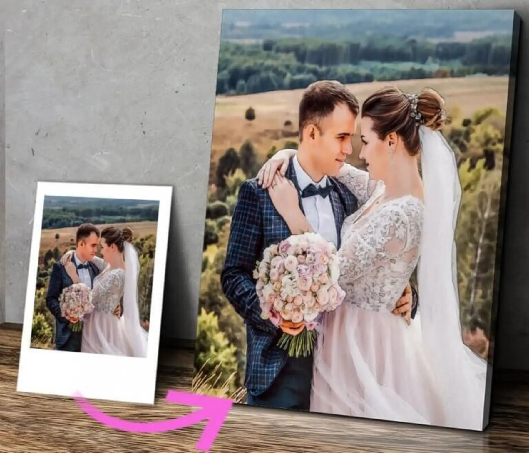 fotótapéta Virág, mosoly és esküvői ruha s15719