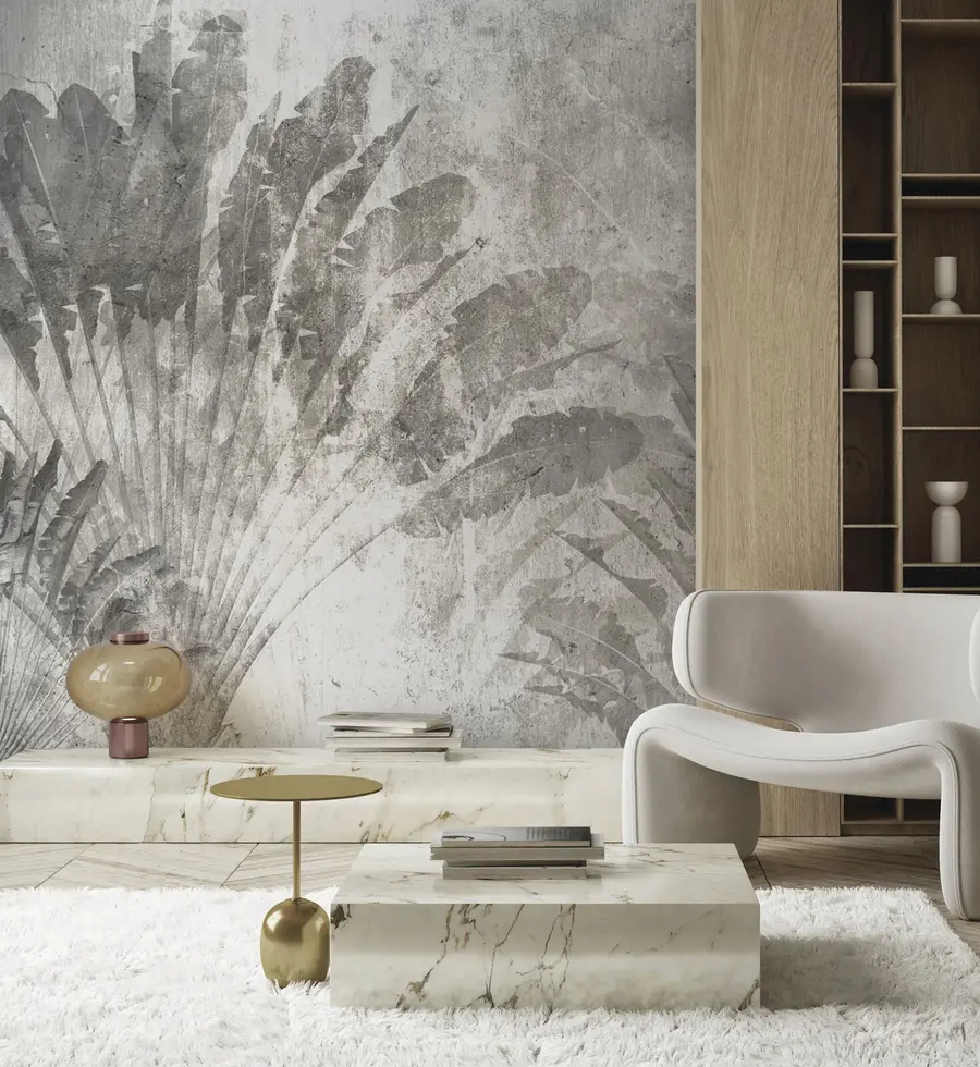 fotószőnyeg Trópusi levelek kő alapon u73885