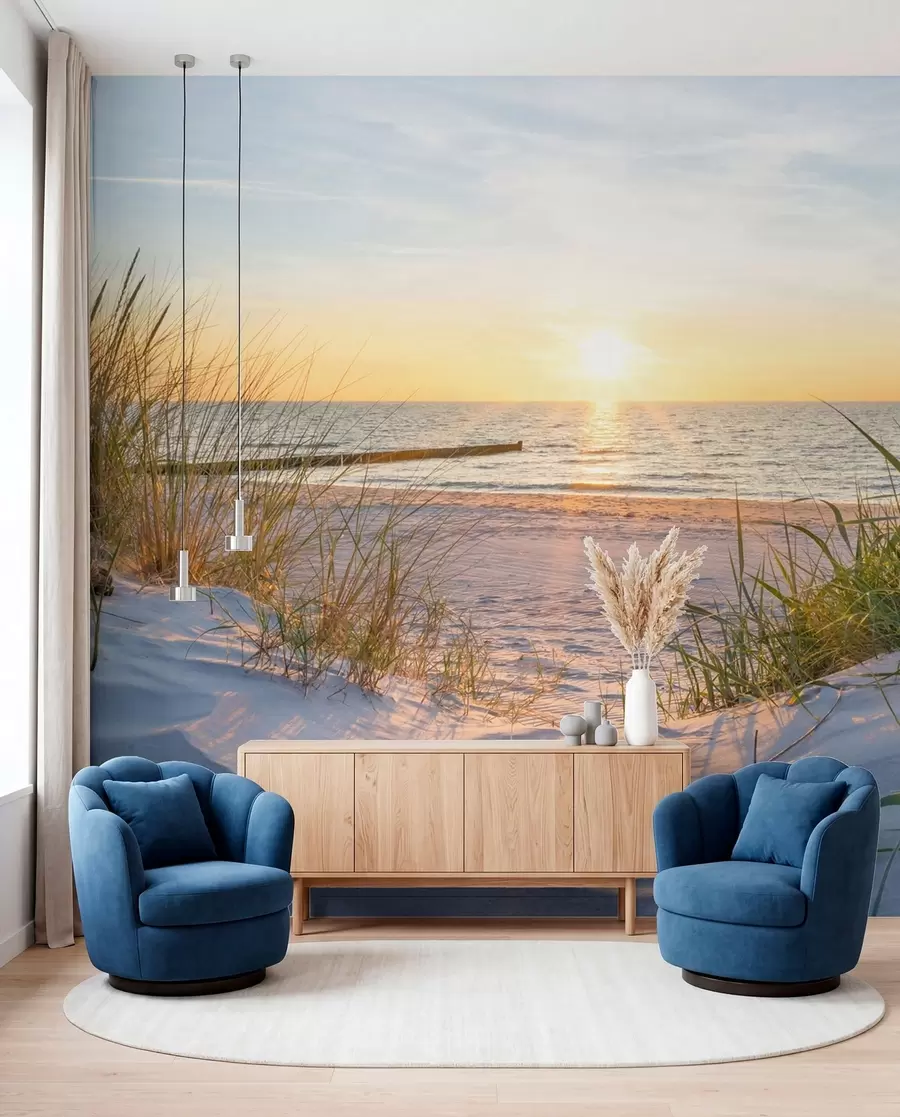 fotószőnyeg Fotó/Panoramic Dunes strand naplementével u93577