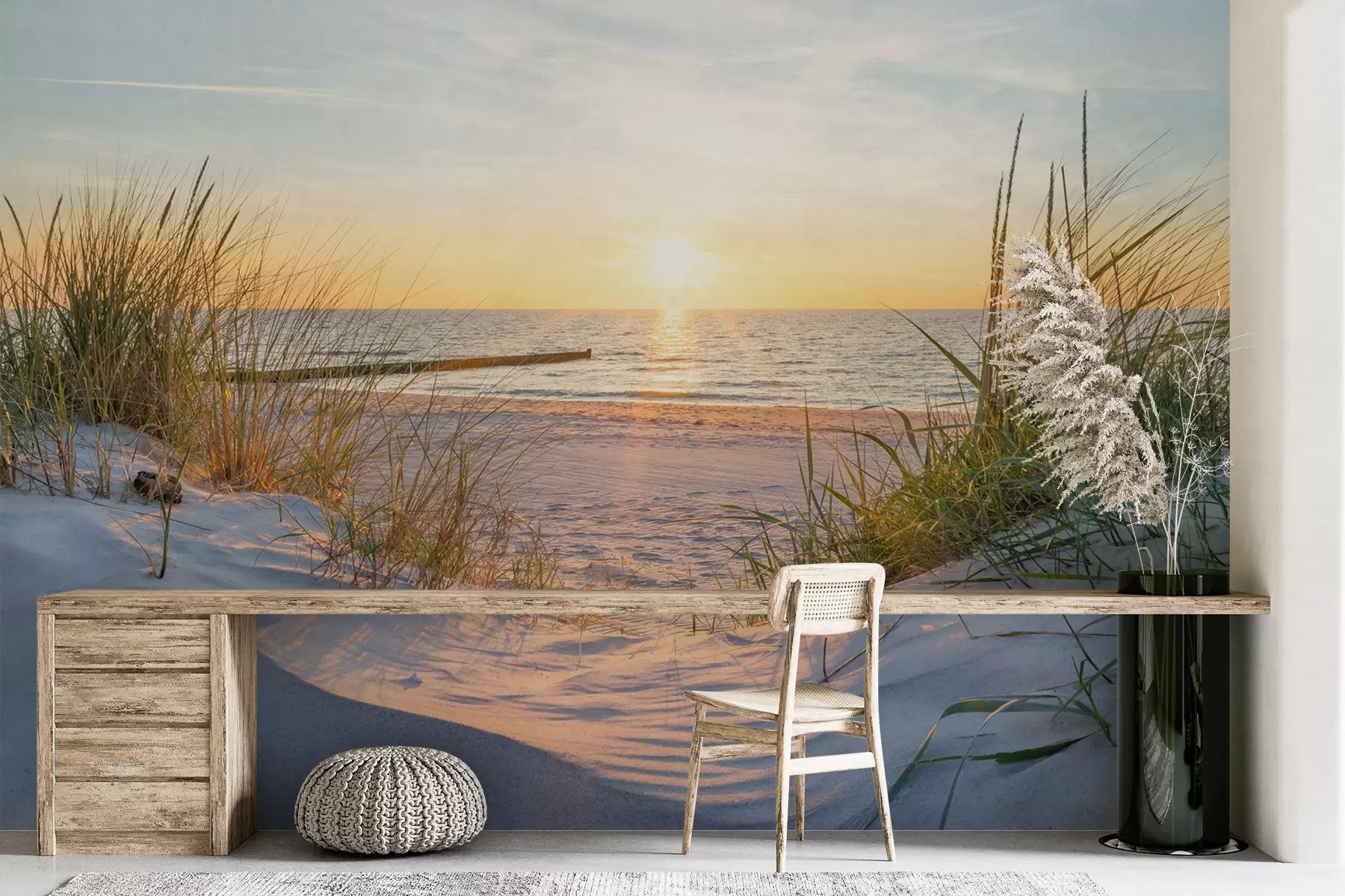 fotószőnyeg Fotó/Panoramic Dunes strand naplementével u93577