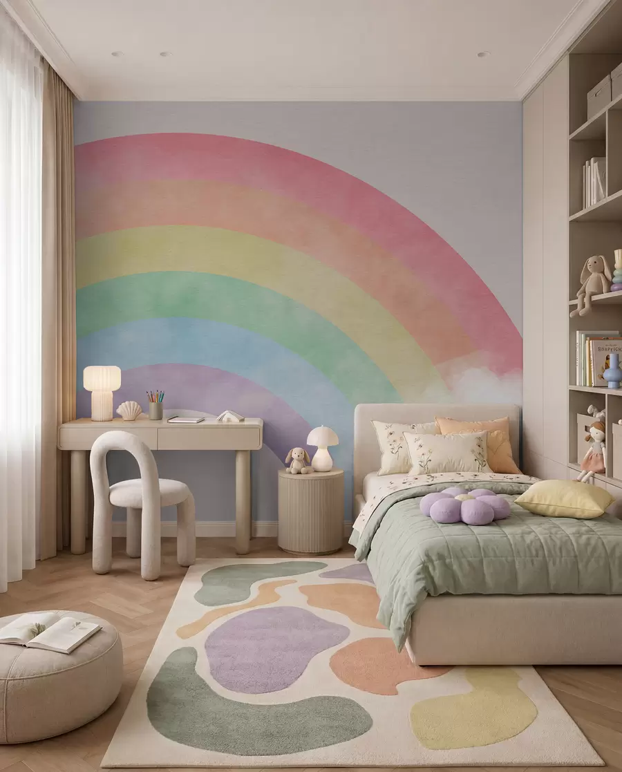 fotószőnyeg Szivárvány lágy felhők között u93619