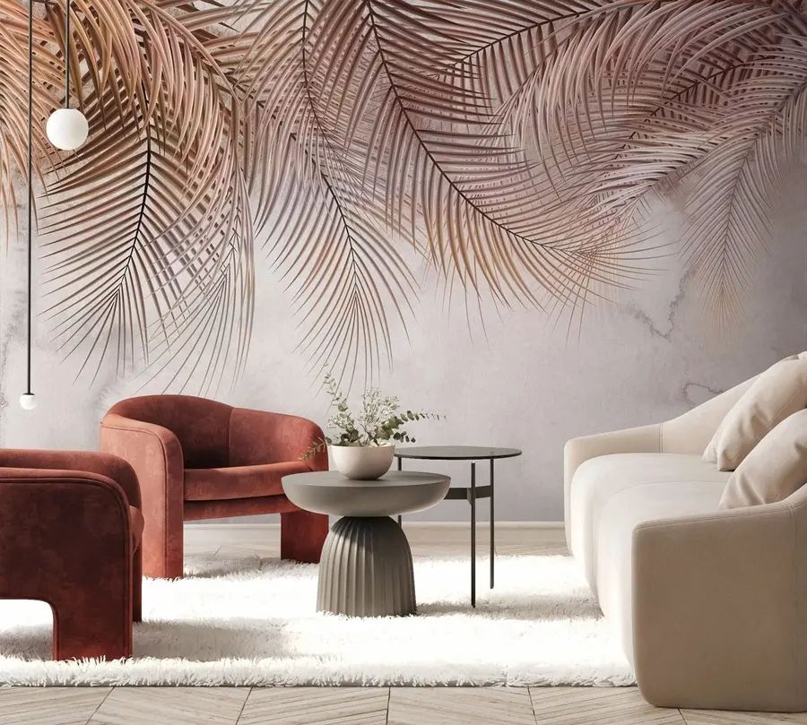 fotószőnyeg Trópusi levelek egy ködös erdőben u73826