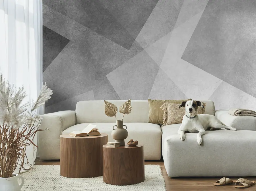 fotószőnyeg A szürke geometriai absztrakciója u74057