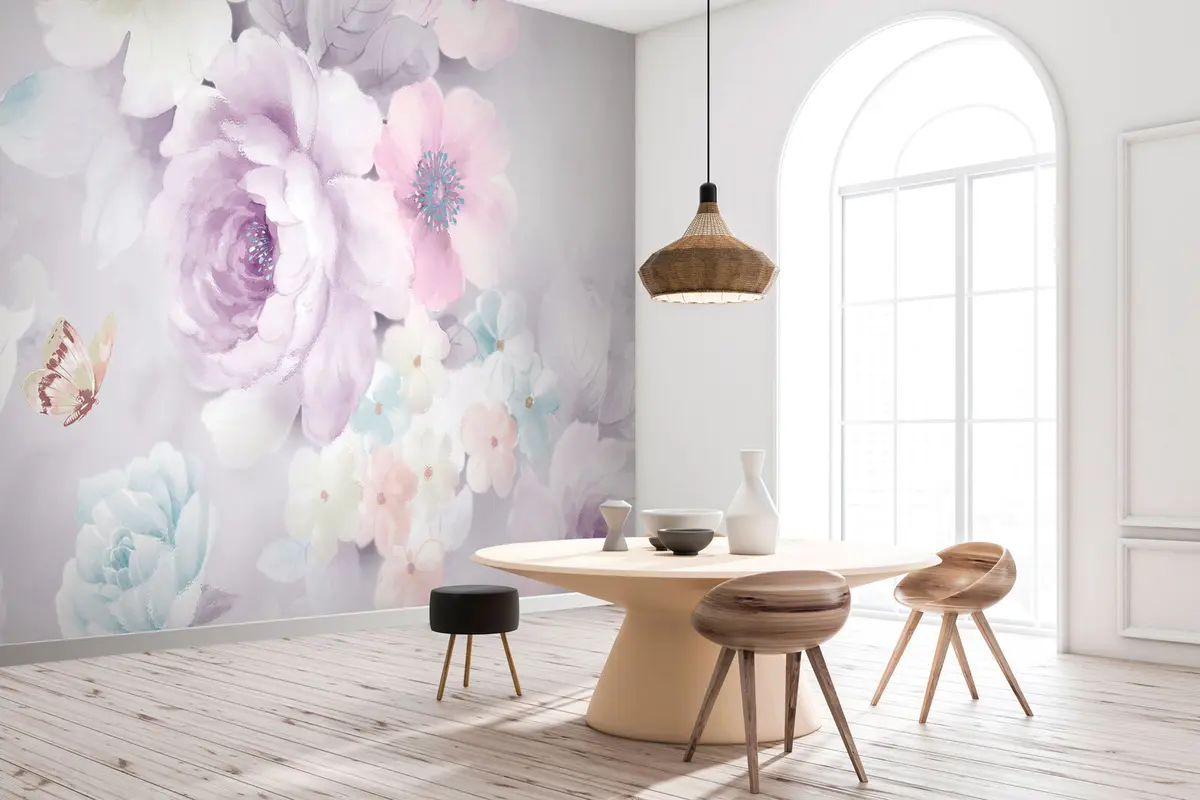 fotószőnyeg Akvarell pünkösdi rózsa virágai u74389