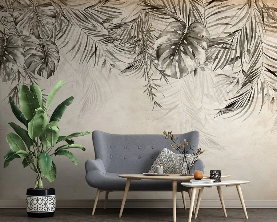 fotószőnyeg Akvarell trópusi levelek u93896